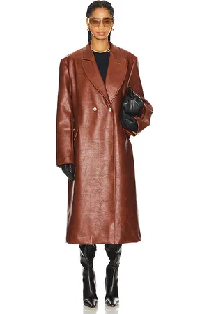 Milkwhite Faux Leather Oversized Jacket in . Size S, XS.