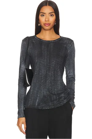 Goldie Estelle Long Sleeve Classic Metallic Spray Top in . Size S, XS.
