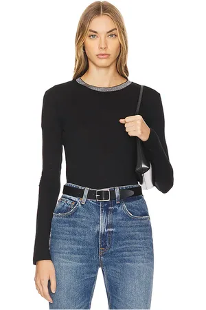 Goldie Estelle Metallic Trim Long Sleeve Tee in . Size XS.