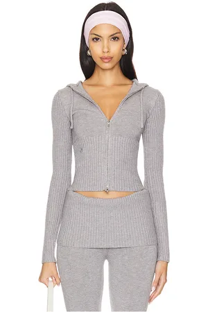 Frankies Bikinis Heritage Cloud Knit Hoodie in Rain Cloud in . Size M, XL, XS.