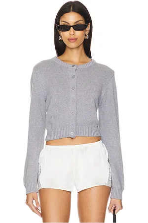 Frankies Bikinis Dudley Cotton Knit Cardigan in Rain Cloud in . Size L, S, XS, XXS.
