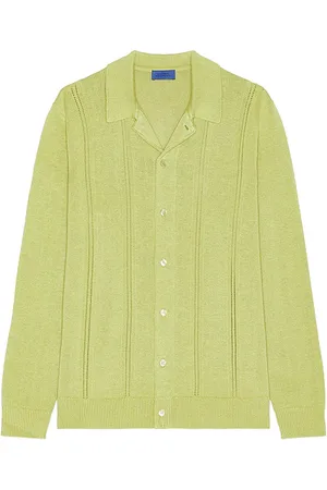 Saturdays NYC Jahmad Linen Long Sleeve Polo in . Size M, XL/1X.