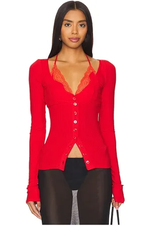 Vaillant Ribbed Jersey Cardigan With Bra Top in . Size 40.