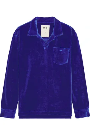 Oas Velour Long Sleeve Polo in . Size M, S.