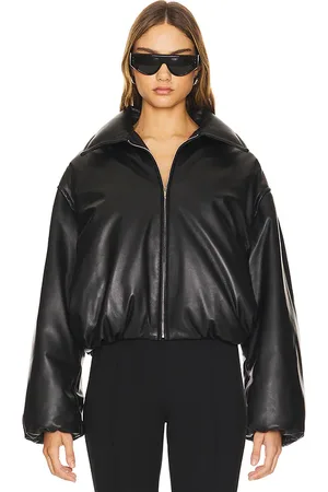 AEXAE Leather Bomber Jacket in . Size S.