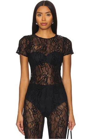 GOOD AMERICAN Lace Baby Shirt in . Size S, XS.