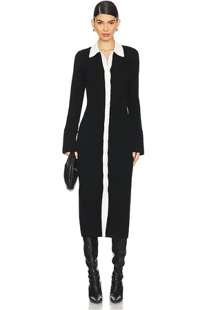 AUTUMN CASHMERE Long Sleeve Two Tone Polo Dress in . Size XS.