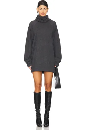 Norma Kamali Oversized Raglan Sleeve Turtleneck Mini Dress in . Size S, XS, XXS.
