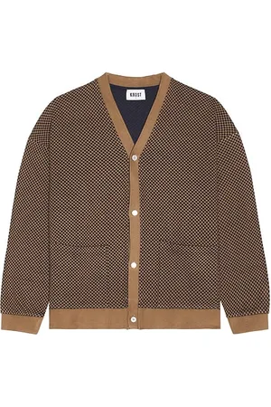 Saks Fifth Avenue Chevron Jacquard Knit Cardigan in . Size M, XL/1X.