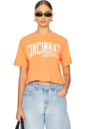 Junk Food Bengals Dual Threat Mock Neck Crop Tee in . Size M, S, XL, XS, XXL.