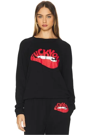 LAUREN MOSHI Anela Raglan F You Biting Lip Crew Neck in . Size XS.