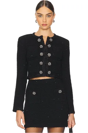 Self-Portrait Textured Knit Jacket in . Size M, S.