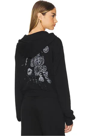 LAUREN MOSHI Lachelle Crop Tiger Elements Zip Up Hoodie in . Size S, XS.
