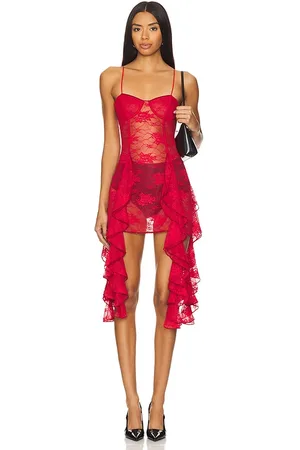 Oseree Soft Lace Volant Mini Dress in . Size M, XL.