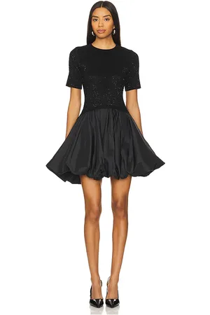 Simkhai Kenz Short Sleeve Knit Combo Ruffle Mini Dress in . Size S, XS.
