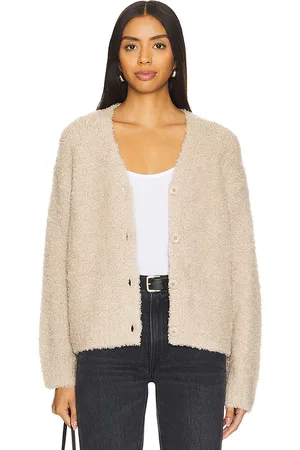 ENZA COSTA Wool Feather Boxy Cardigan in . Size M, S, XL, XS.
