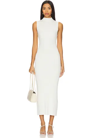 ENZA COSTA Silk Rib Mockneck Dress in . Size M, XL.