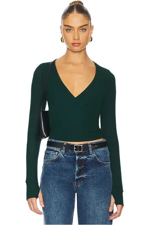 Michael Lauren Fairbanks Surplice Deep V Long Sleeve W/ Thumbhole Top in . Size M, S, XL, XS.