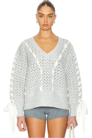 For Love & Lemons Liberty V Neck Sweater in . Size L, S, XL, XS.