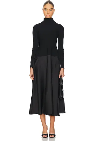 Simkhai Frances Long Sleeve Satin Combo Midi Dress in . Size XS.