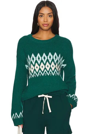 MONROW Wool Fair Isle Crew Neck Sweater in . Size M, S, XL, XS.