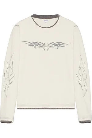 Jaded London Waffle Tribal Applique Long Sleeve Tee in . Size XL.