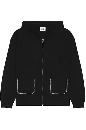 Saks Fifth Avenue Blanket Stitch Knit Zip Hoodie in . Size XL/1X.