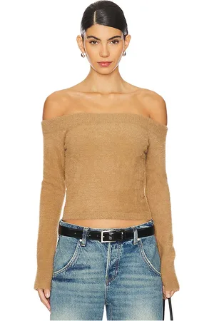 GOOD AMERICAN Plush Off Shoulder Top in . Size 4X, L, M, S, XL, XS.