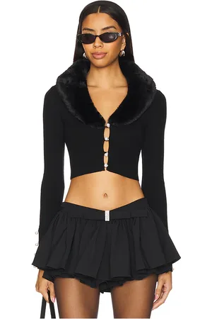 MAJORELLE Laurel Faux Fur Shawl Cardigan in . Size M, S.