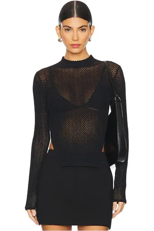 FLEUR DU MAL Knit Mesh Long Sleeve Top in . Size S, XS.