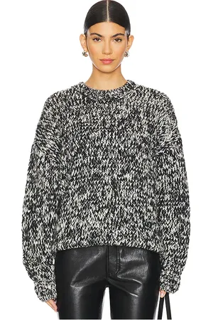 ANINE BING Sydney Crew Sweater in Black,White. Size M.