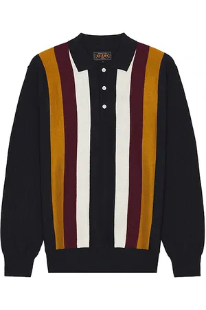 Beams Knit Polo Stripe in . Size M, S.