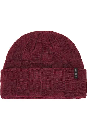 Autumn Headwear Checkered Knit Beanie in .