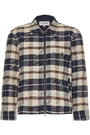 Corridor Jacquard Plaid Zip Jacket in . Size M, S, XL/1X.