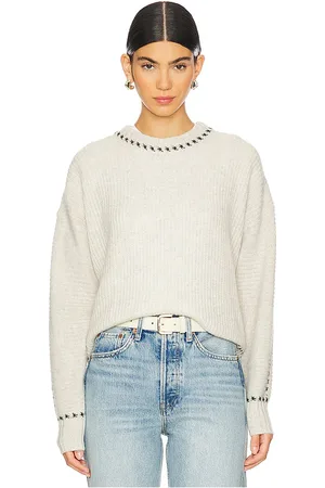 AUTUMN CASHMERE Shaker Crew With Contrast Stitch Detail in . Size M, S, XL, XS.