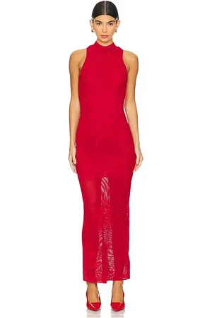 FLEUR DU MAL Lace Pointelle Knit Racer Dress in . Size M, XS.