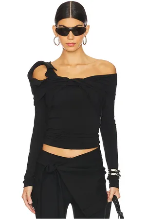 Marrknull Wrapped Collar Long Sleeve T-shirt in . Size S, XS.