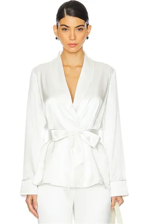 FLEUR DU MAL X Galia Lahav Beaded Fringe Silk Smoking Jacket in . Size M.
