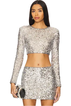Lovers And Friends Crystal Sequin Cropped Top in . Size M, S, XL, XS.