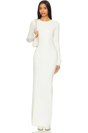 ÉTERNE Long Sleeve Crewneck Maxi Dress in . Size M, S, XL, XS.