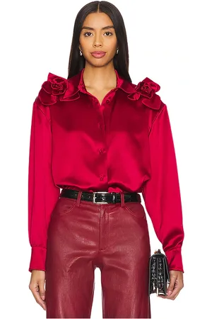 AKNVAS Flor Satin Button Down Shirt in . Size S, XS.