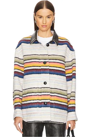 Isabel Marant Dayvi Overshirt in Ivory,Orange. Size 36/4, 38/6, 40/8.