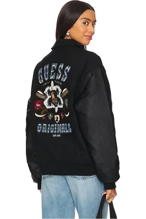 Guess Crest Letterman Jacket in . Size M, XL/1X.