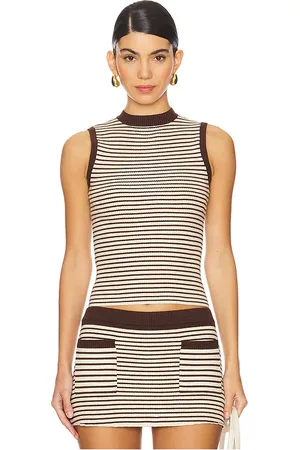 Frankies Bikinis Mila Cloud Knit Sleeveless Sweater Top in . Size M, S, XL/1X.