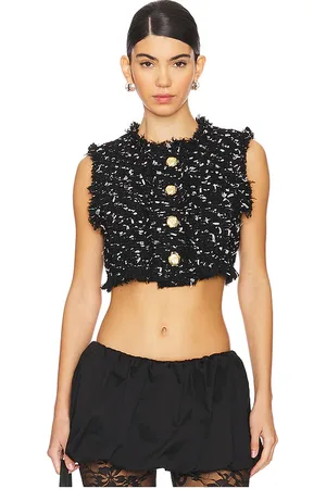 yuhan wang Brass Buttoned Tweed Waistcoat in . Size M, S, XL.