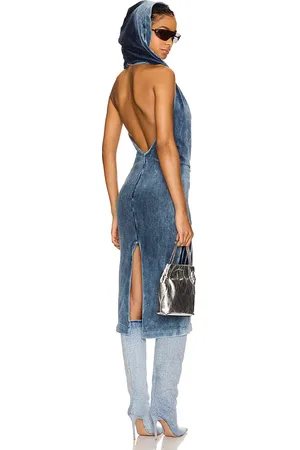 Masha Popova Open Back Cowl Neck Hoodie Dress in . Size XS, XXS.