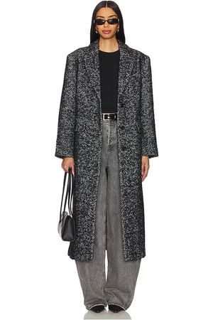 ANINE BING Quinn Coat in and White Tweed in . Size XS.