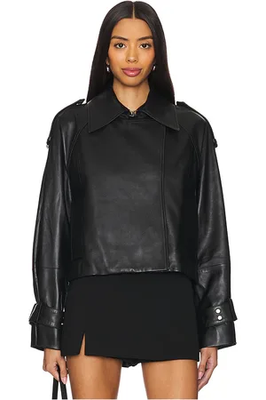 Ivy & Oak Lilith Ann Leather Cropped Jacket in . Size 38, 40, 42.