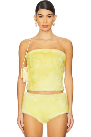 CULTNAKED Power Faux Fur Bandeau Top in . Size M, S, XL, XS, XXL, XXS.