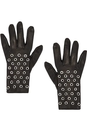 Manokhi Short Leather Gloves With Eyelets in . Size 7, 7.5.